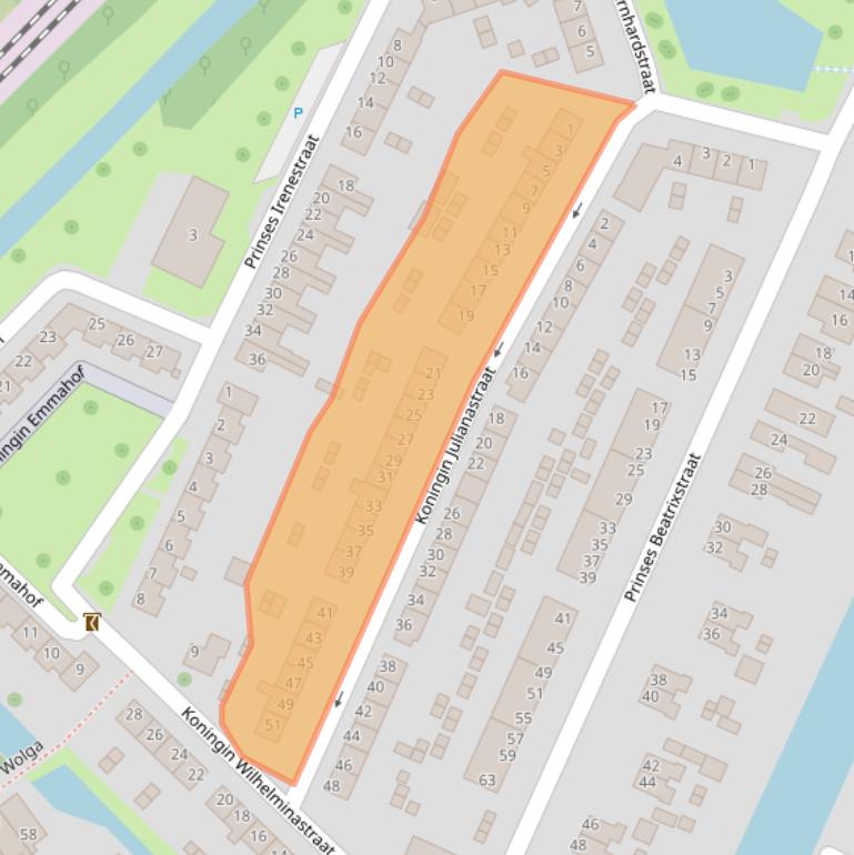 Kaart van postcodegebied 2911AG.