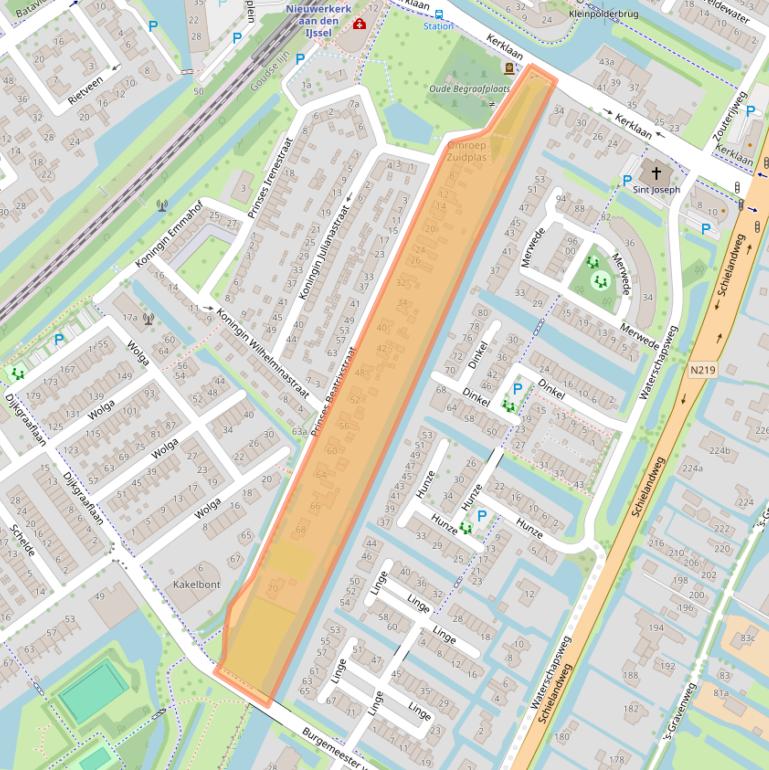 Kaart van postcodegebied 2911AL.