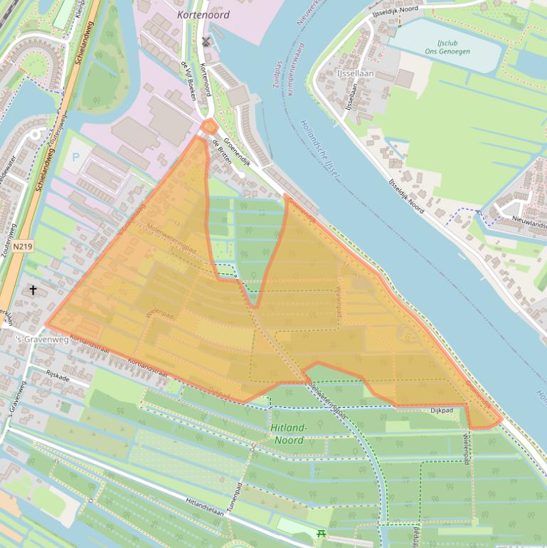 Kaart van postcodegebied 2911BH.
