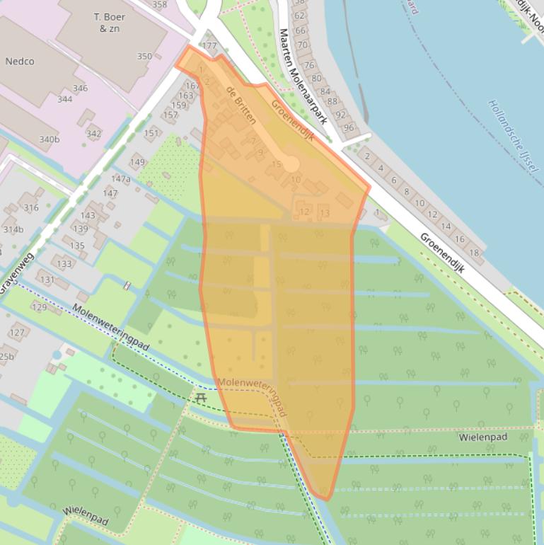 Kaart van postcodegebied 2911BP.