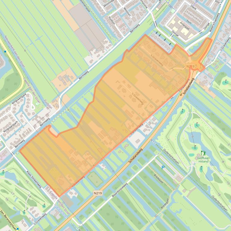 Kaart van postcodegebied 2911CG.