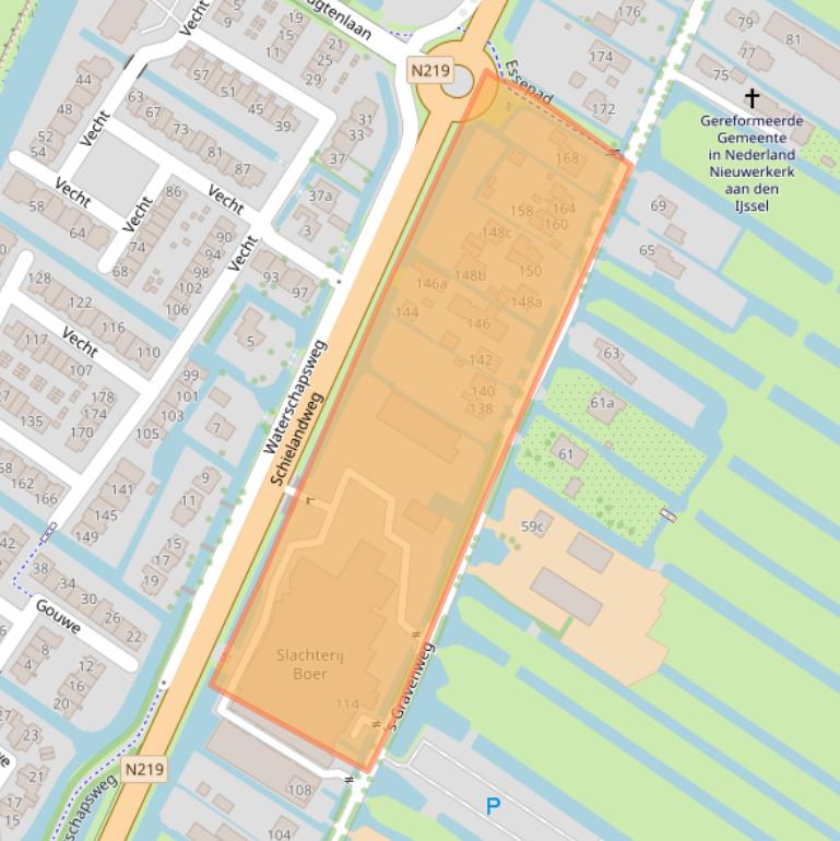 Kaart van postcodegebied 2911CJ.