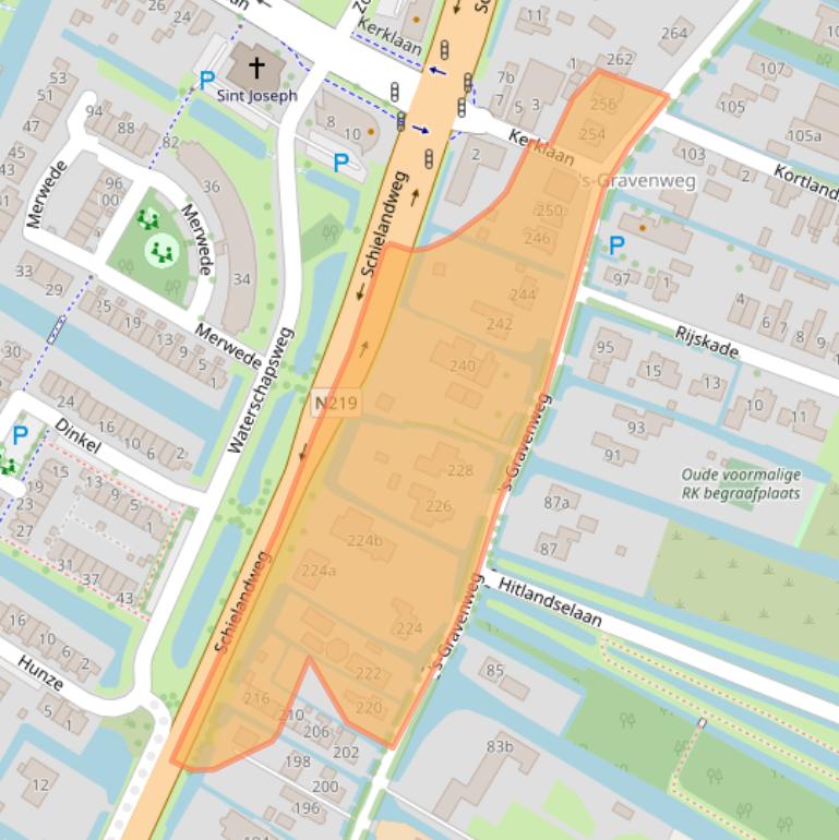 Kaart van postcodegebied 2911CL.