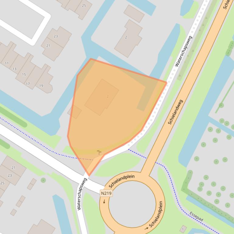 Kaart van postcodegebied 2911CP.