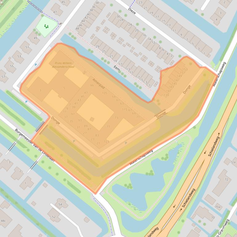 Kaart van postcodegebied 2911CV.