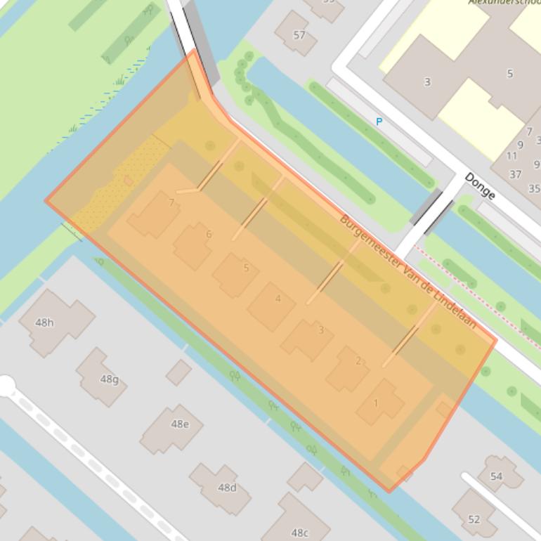 Kaart van postcodegebied 2911DA.