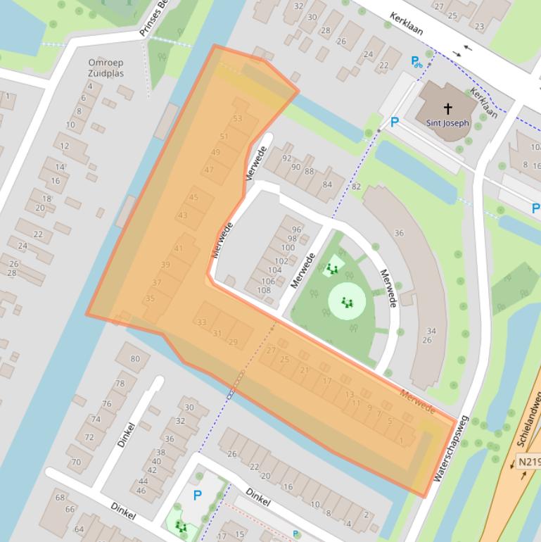 Kaart van postcodegebied 2911EA.