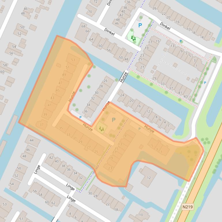 Kaart van postcodegebied 2911EG.