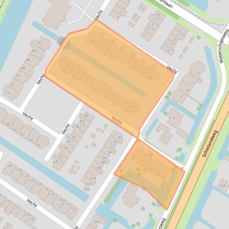 Kaart van postcodegebied 2911EM.