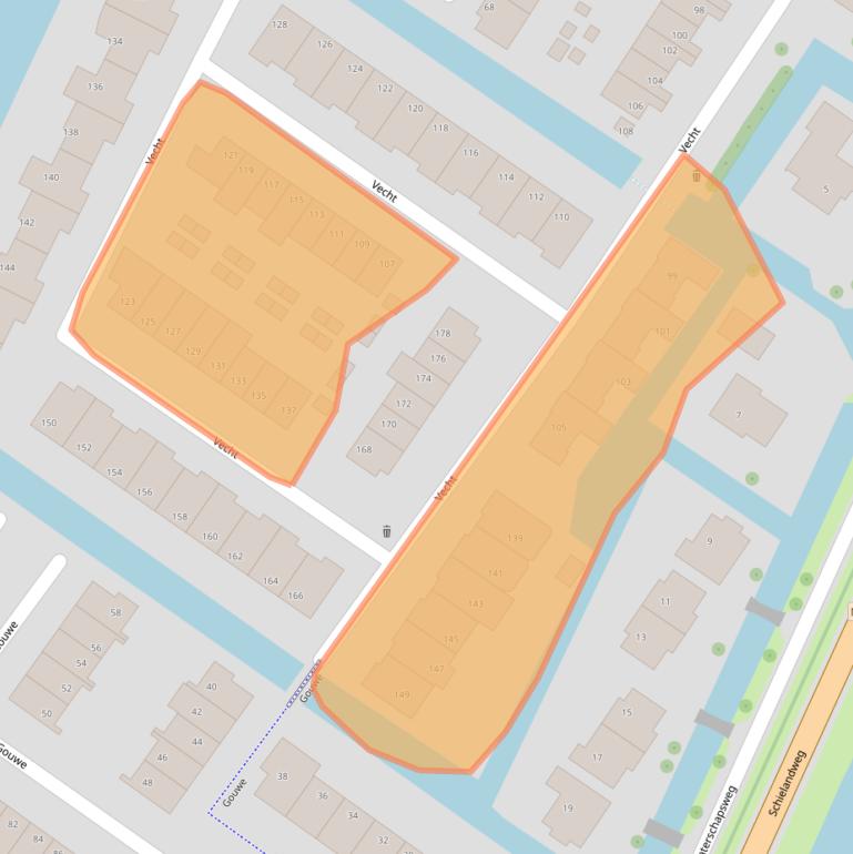 Kaart van postcodegebied 2911ER.