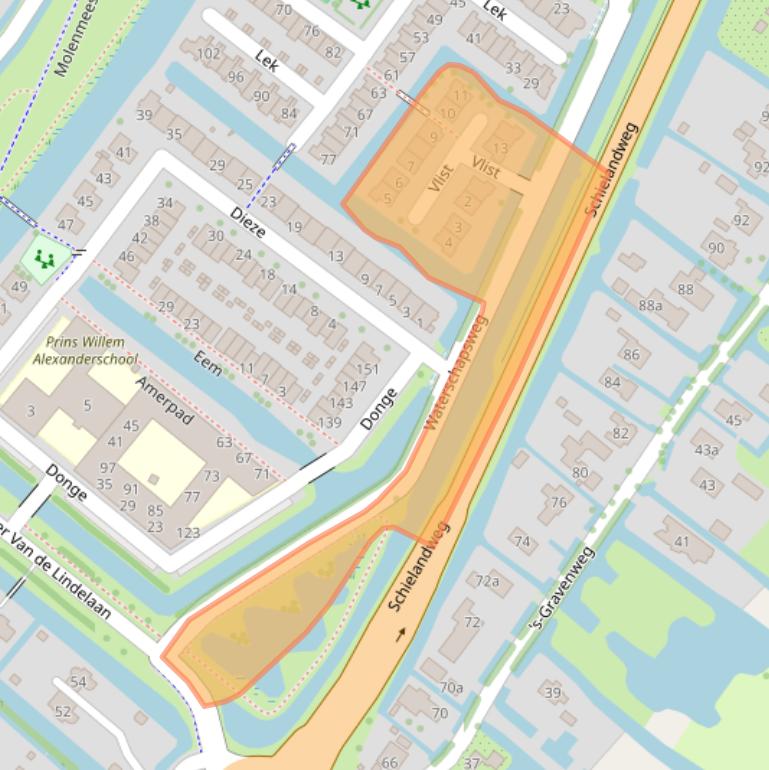 Kaart van postcodegebied 2911GC.