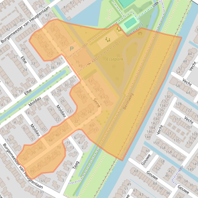 Kaart van postcodegebied 2911HG.