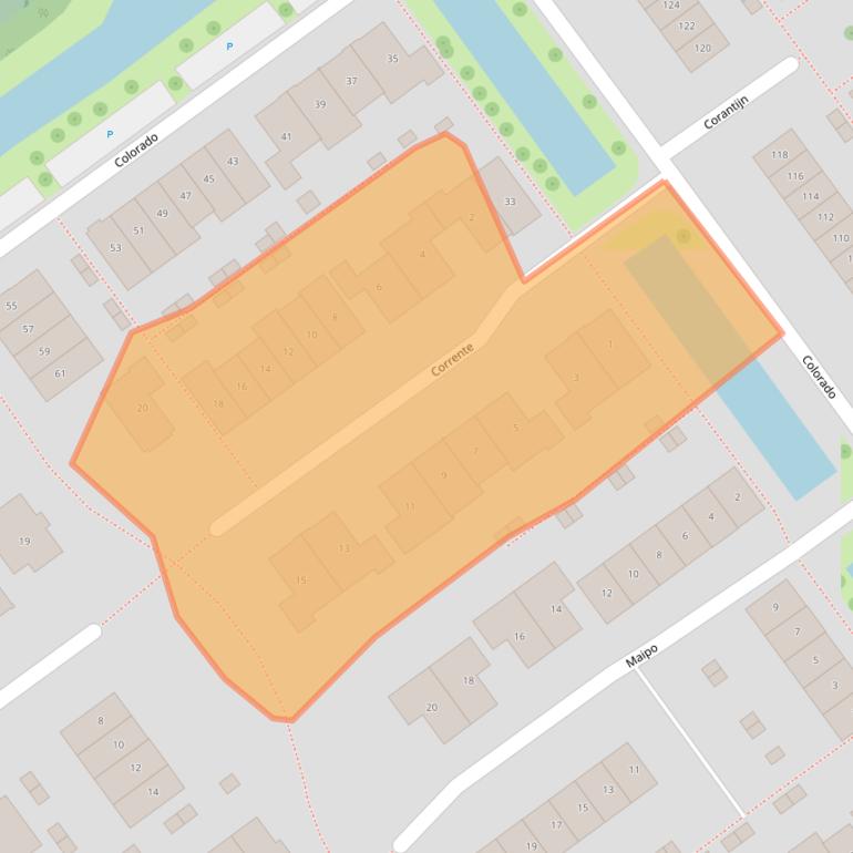 Kaart van postcodegebied 2911HZ.