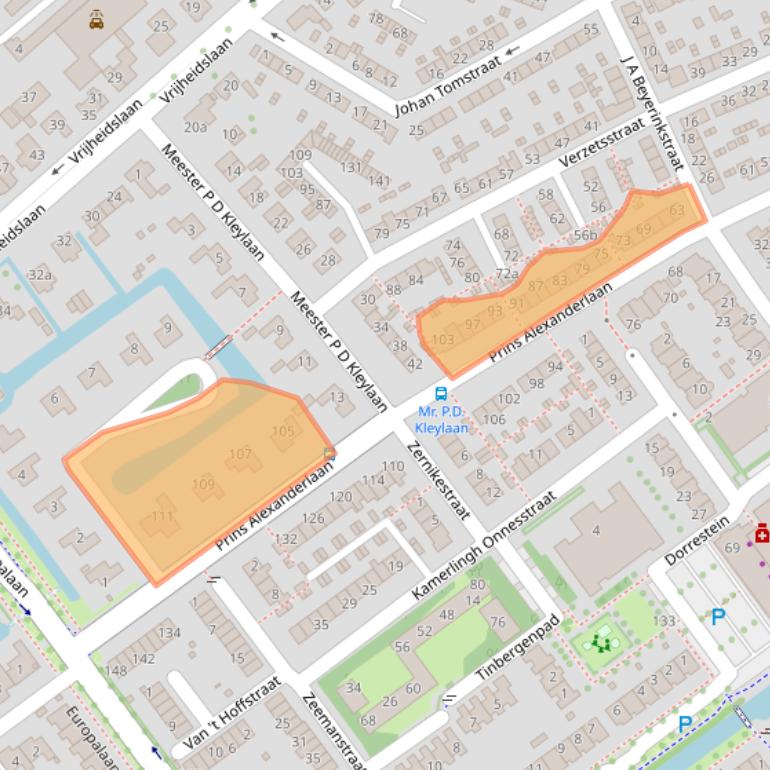 Kaart van postcodegebied 2912AK.