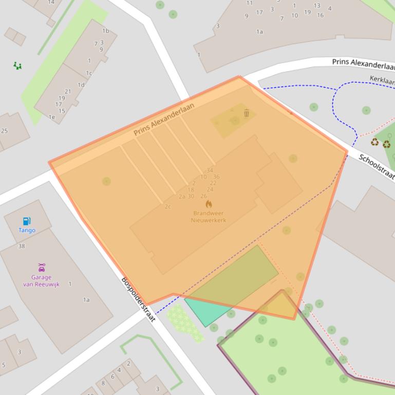 Kaart van postcodegebied 2912AL.