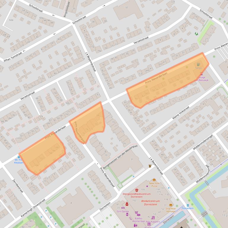 Kaart van postcodegebied 2912AM.