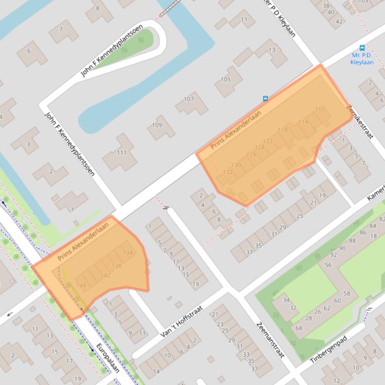 Kaart van postcodegebied 2912AN.