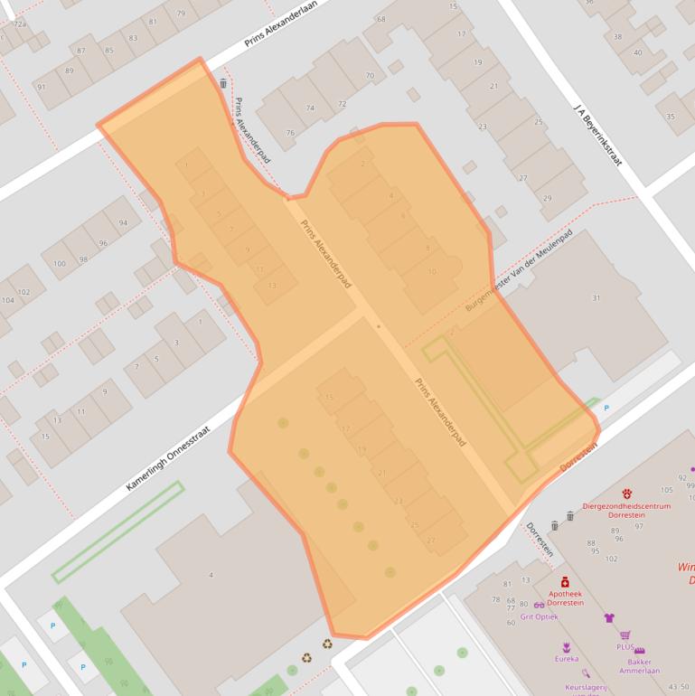 Kaart van postcodegebied 2912AP.