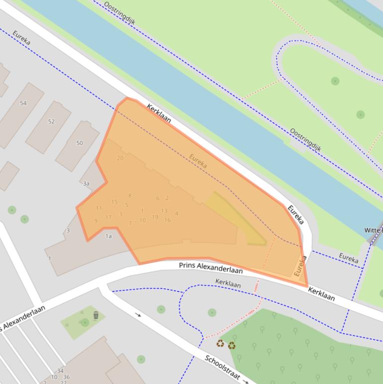 Kaart van postcodegebied 2912AR.