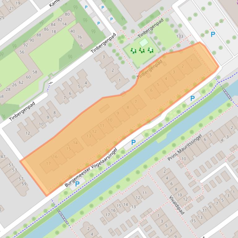 Kaart van postcodegebied 2912BB.