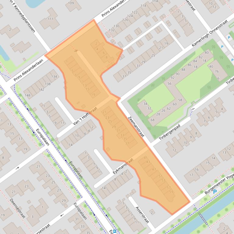 Kaart van postcodegebied 2912BK.