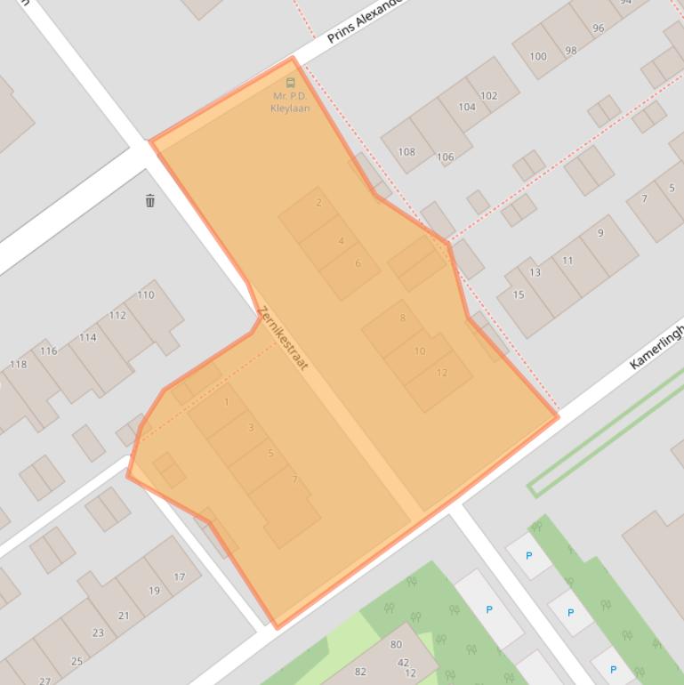 Kaart van postcodegebied 2912BL.