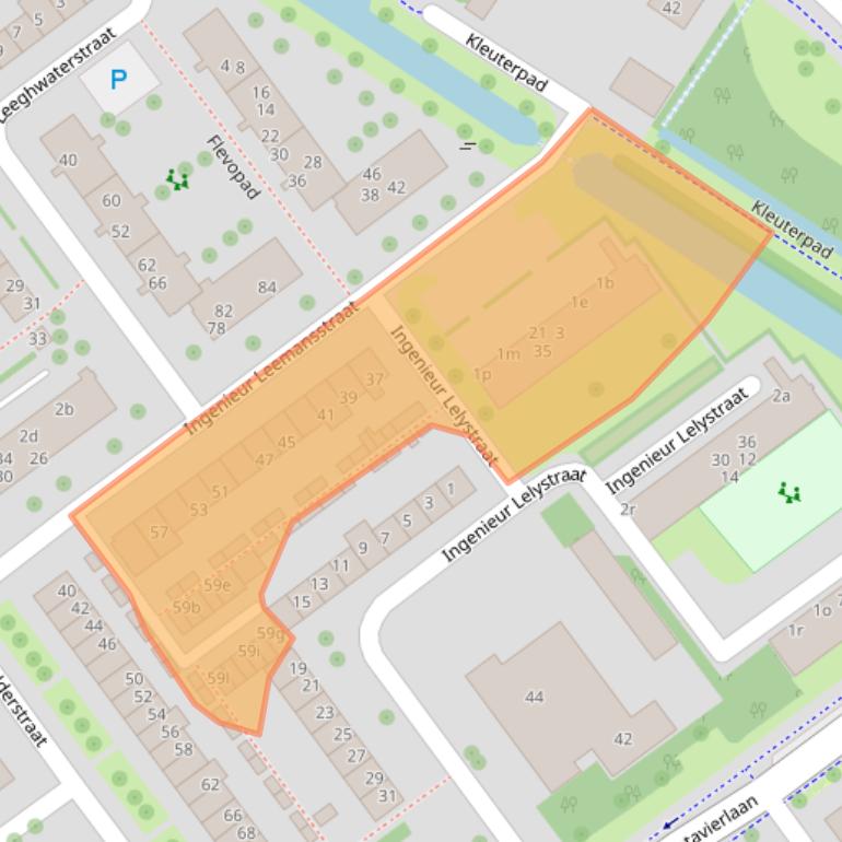 Kaart van postcodegebied 2912CD.