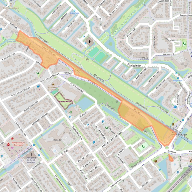 Kaart van postcodegebied 2912CK.