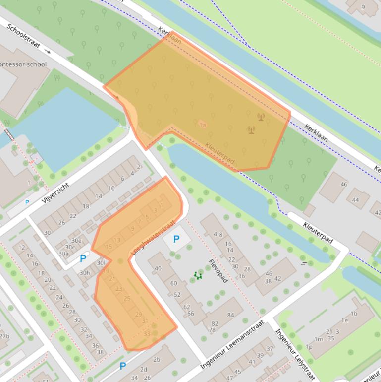 Kaart van postcodegebied 2912CM.