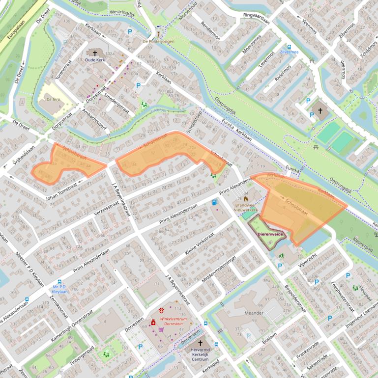 Kaart van postcodegebied 2912CR.