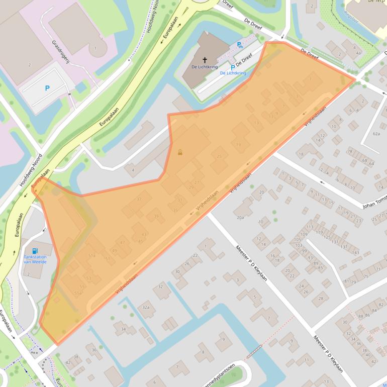 Kaart van postcodegebied 2912EA.