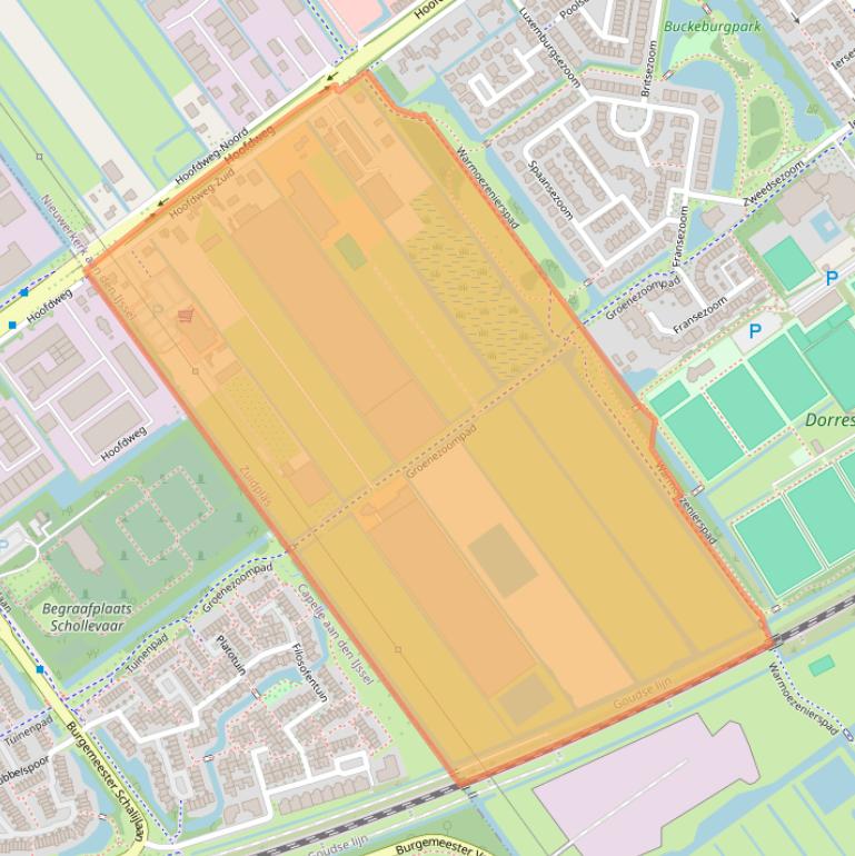 Kaart van postcodegebied 2912EE.