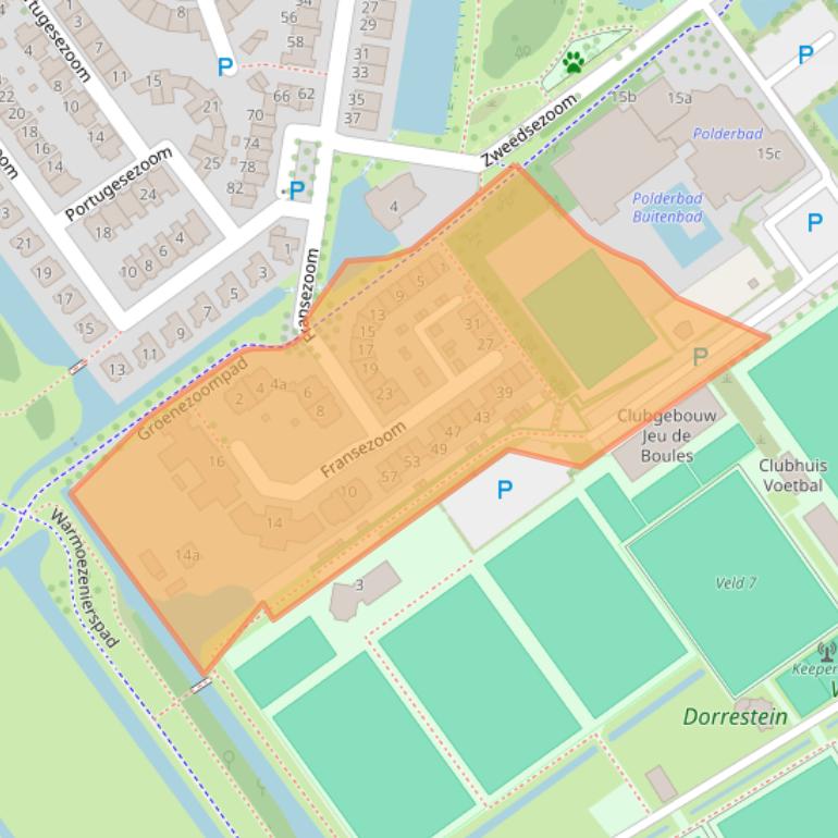 Kaart van postcodegebied 2912GA.