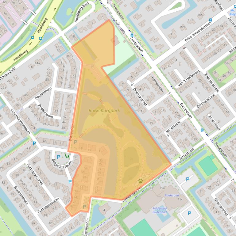 Kaart van postcodegebied 2912GB.