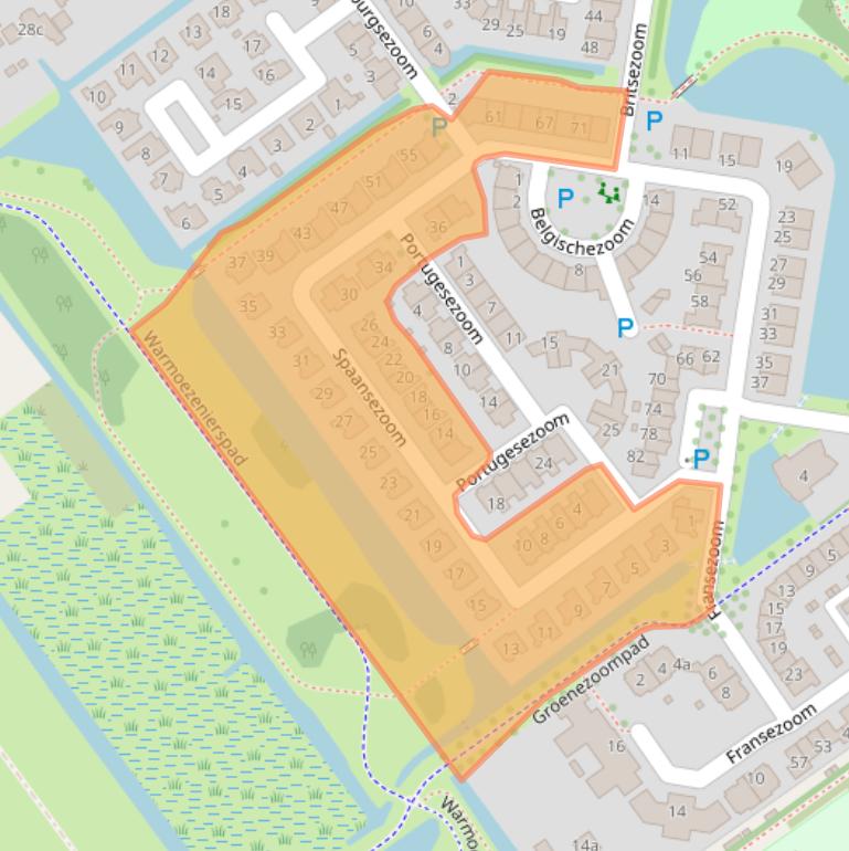 Kaart van postcodegebied 2912GD.