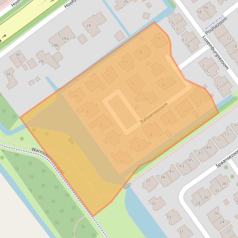 Kaart van postcodegebied 2912GH.