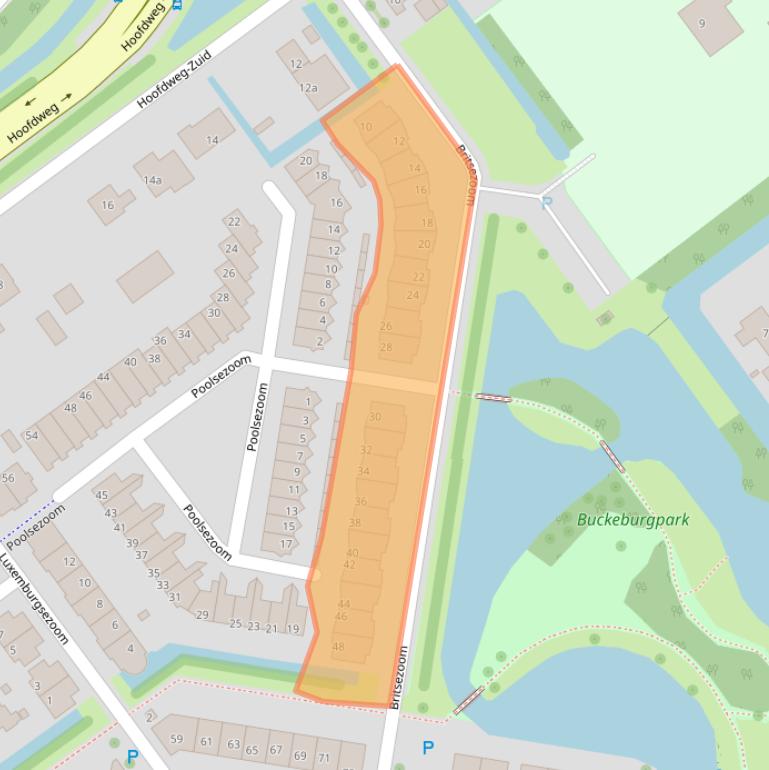 Kaart van postcodegebied 2912GK.