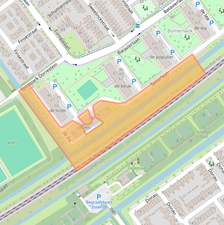 Kaart van postcodegebied 2912NC.