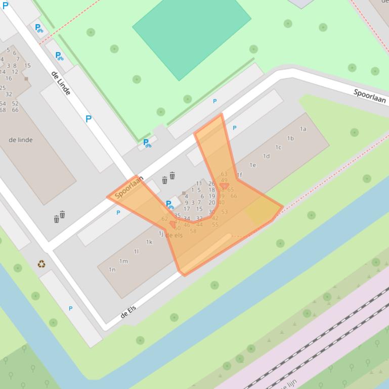 Kaart van postcodegebied 2912ND.