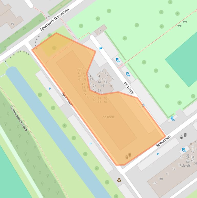 Kaart van postcodegebied 2912NG.