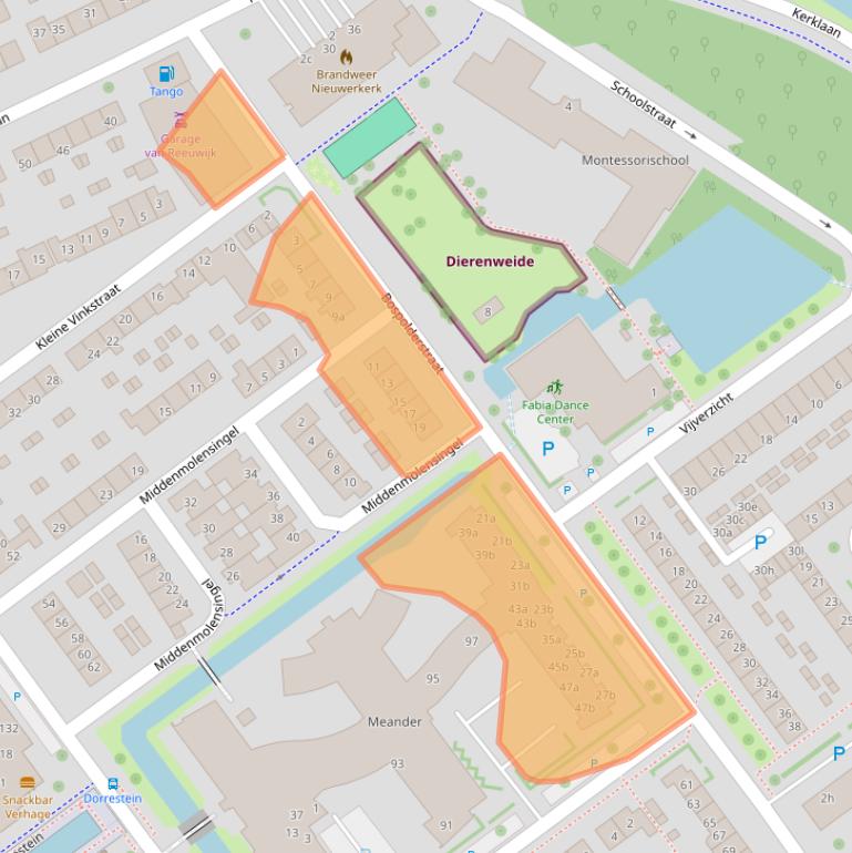 Kaart van postcodegebied 2912PB.