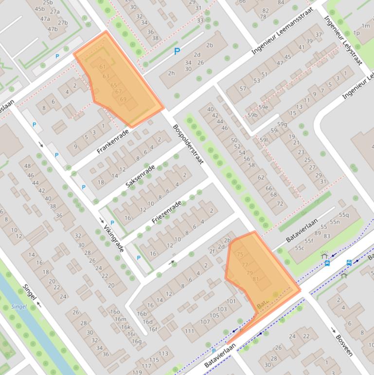 Kaart van postcodegebied 2912PC.