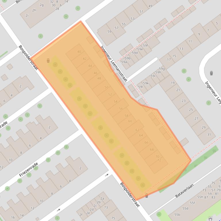 Kaart van postcodegebied 2912PE.