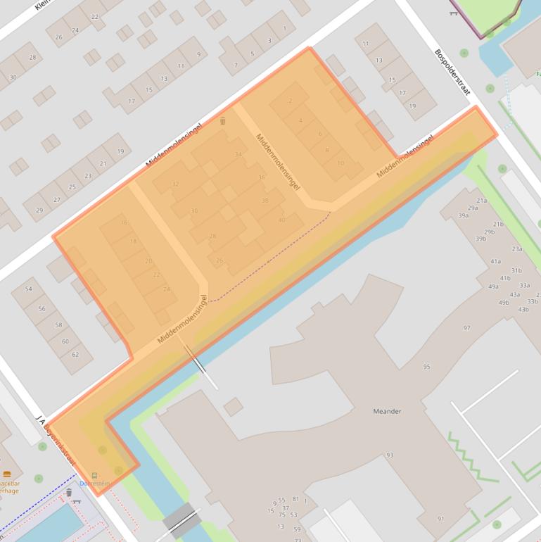 Kaart van postcodegebied 2912PK.