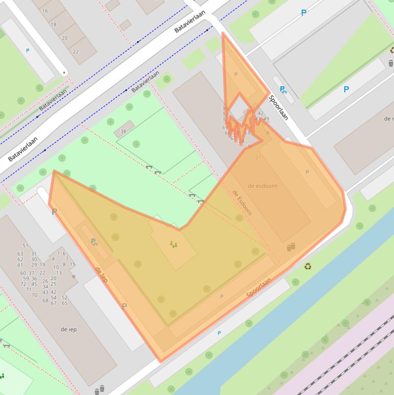 Kaart van postcodegebied 2912RA.