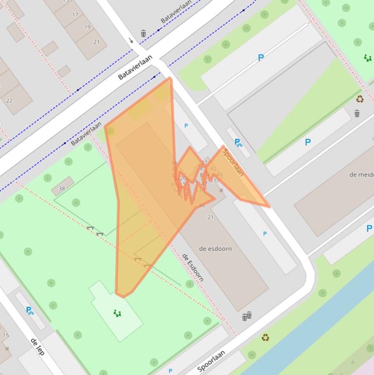 Kaart van postcodegebied 2912RB.