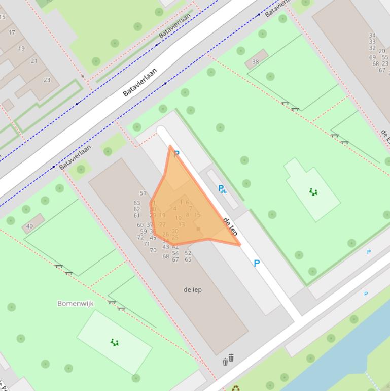 Kaart van postcodegebied 2912RC.