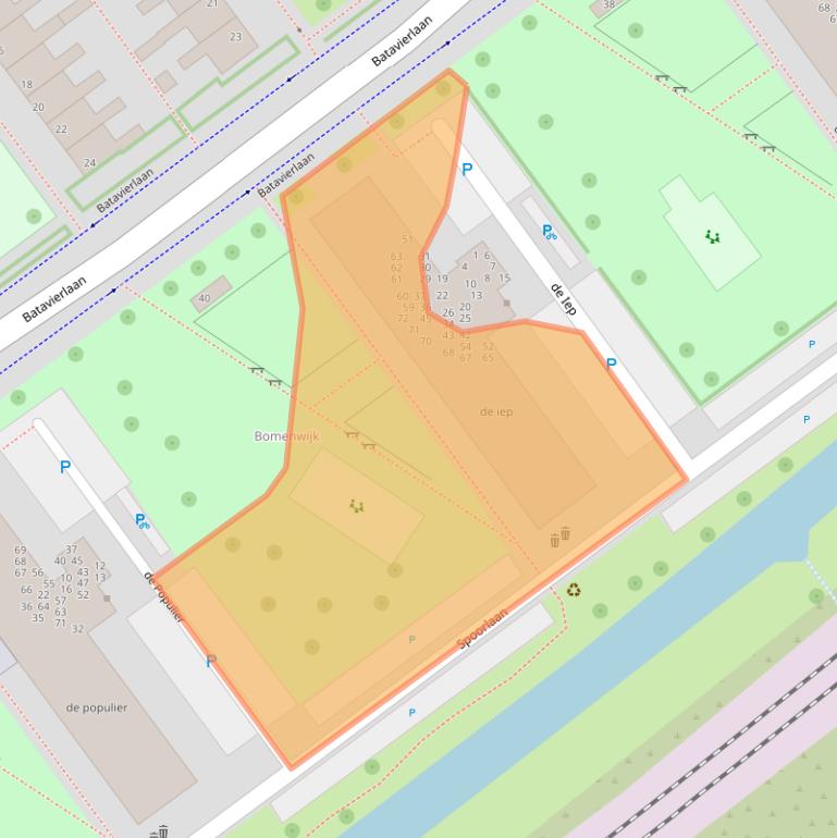 Kaart van postcodegebied 2912RD.