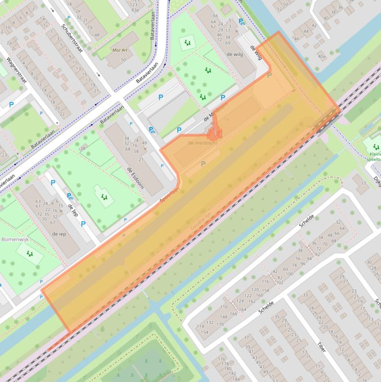 Kaart van postcodegebied 2912RE.