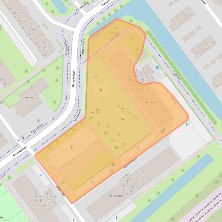 Kaart van postcodegebied 2912RJ.